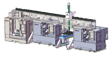 Multi-machine CNC gantry automation line