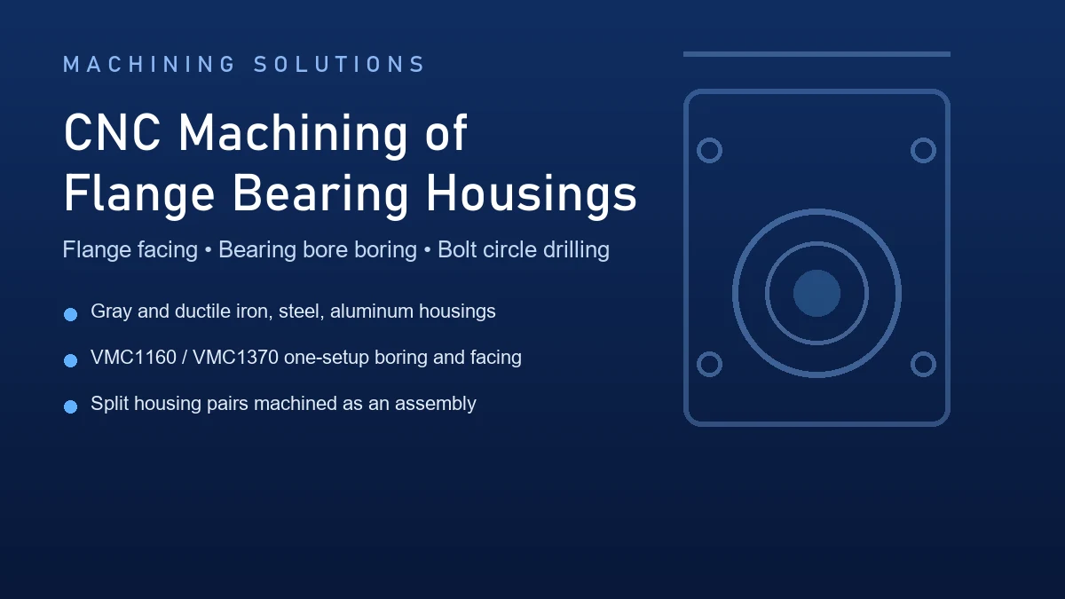 CNC machining guide for flange bearing housings - VMC boring and facing