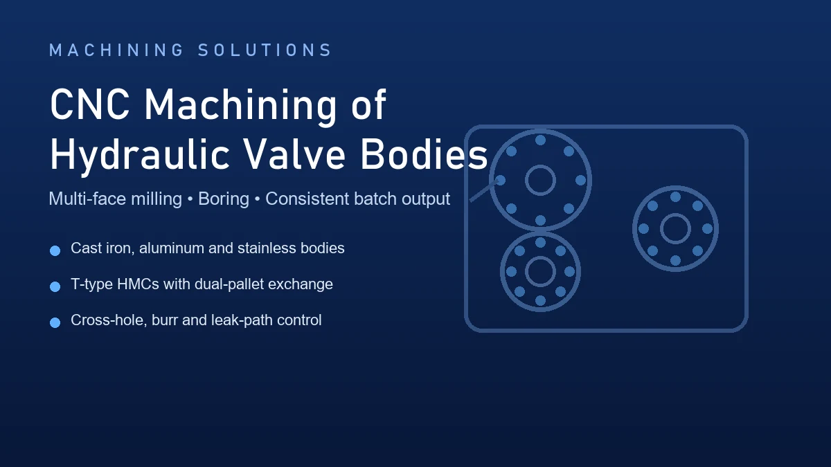 CNC machining guide for hydraulic valve bodies - multi-face HMC milling and boring