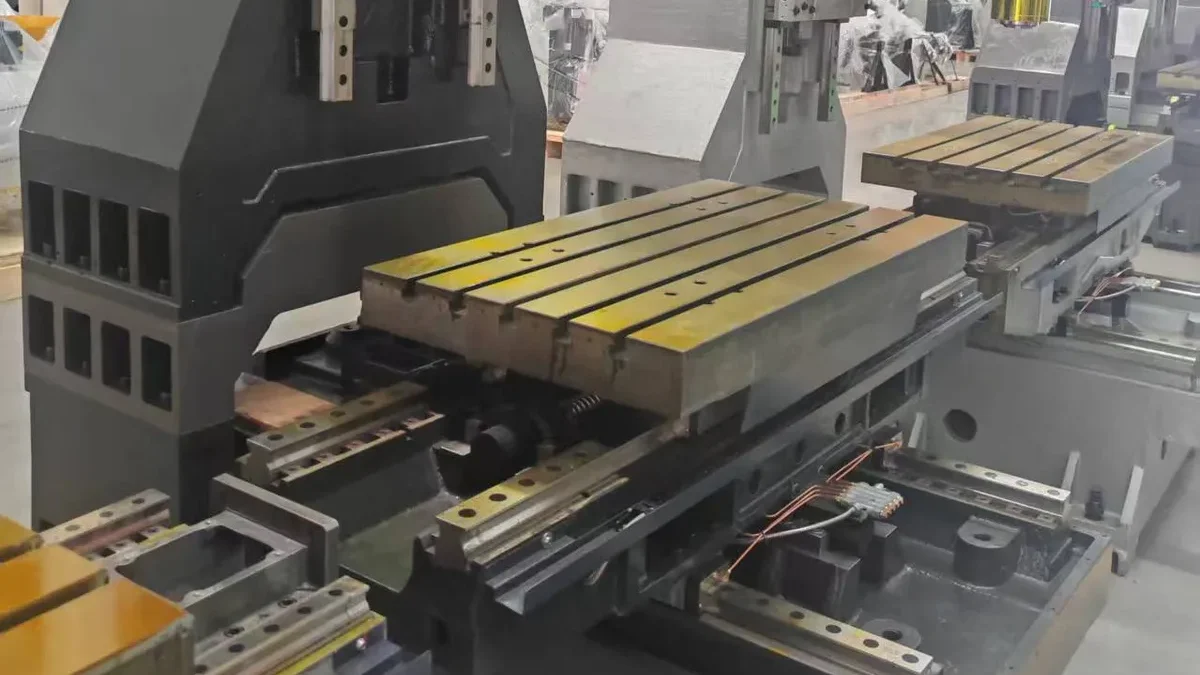 Vertical machining centre set up for automotive production parts at Handemo