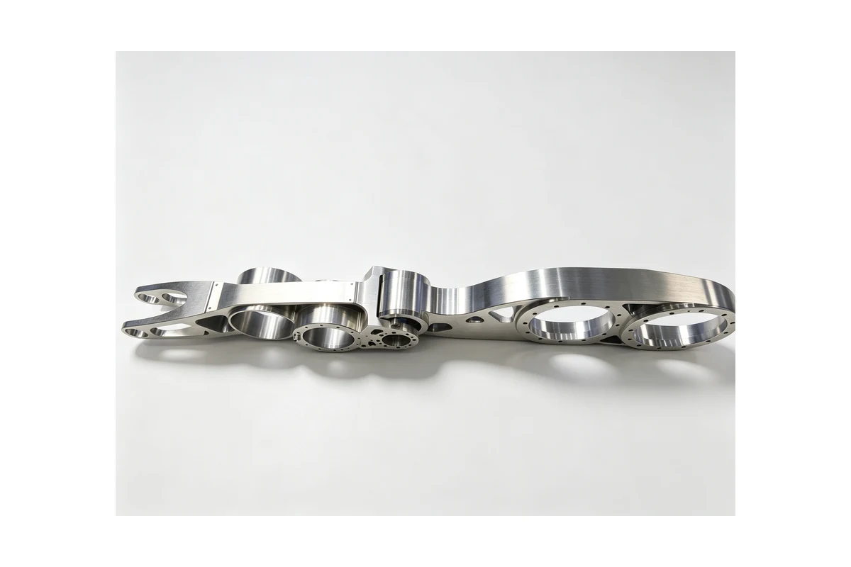 Machined chain link plates and pin bushings used in a conveyor drive