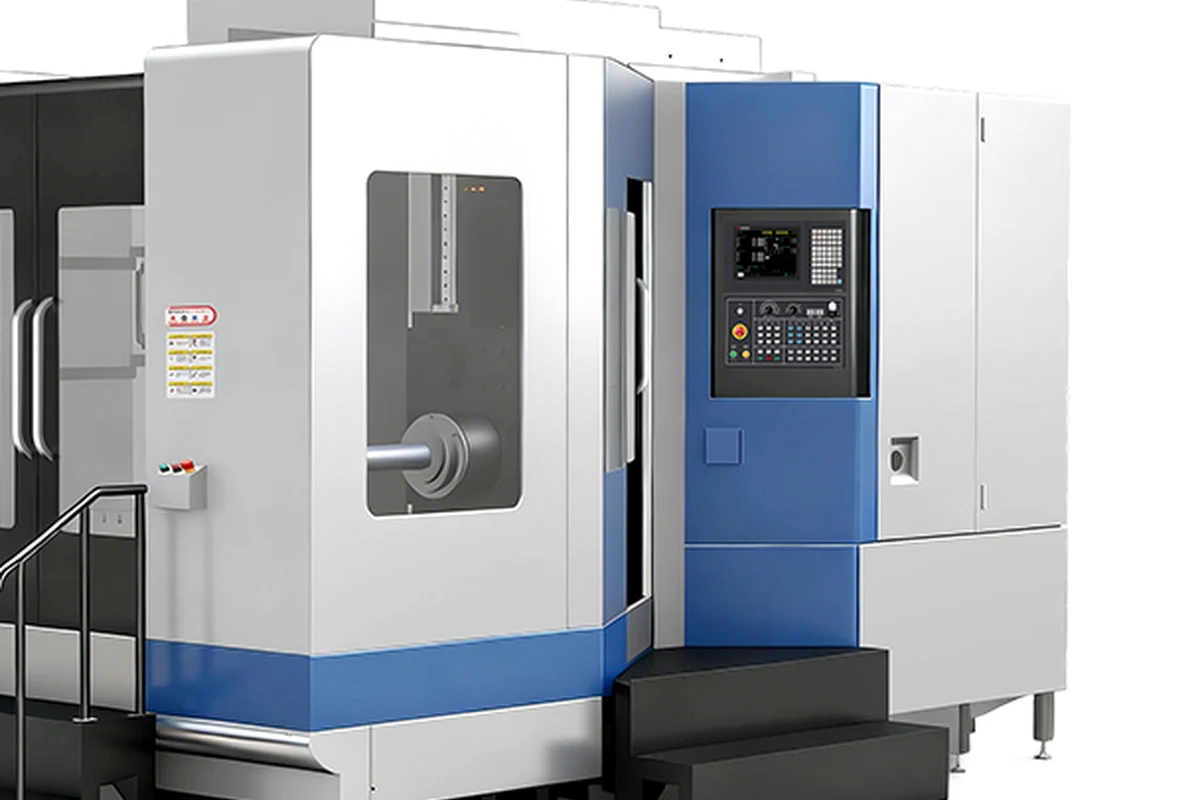 Horizontal machining centre with pallet changer at Handemo CNC, set up for housing and cover work