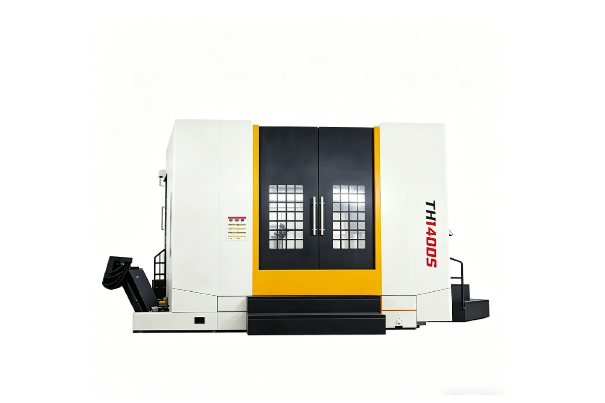 Handemo TH1400S horizontal machining center with a 1400 by 1400 mm table used for welded frame work