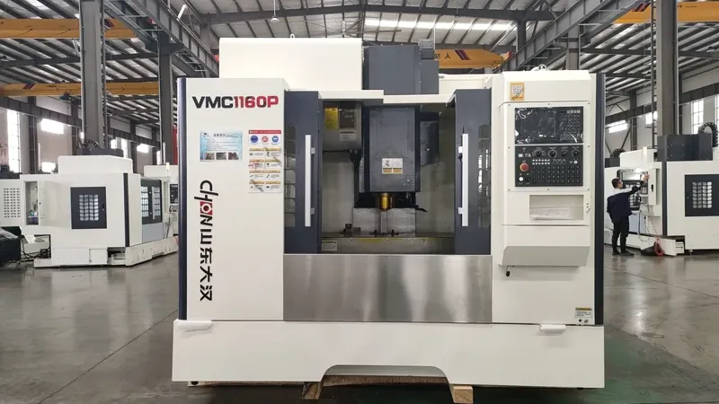 Handemo VMC1160 vertical machining center set up for pump housing production
